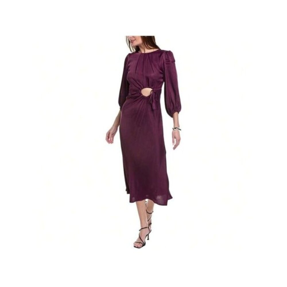 FARM RIO purple ruched cutout dress size XS
